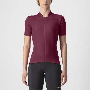 Castelli ANIMA 3 Women Jersey Burgundy / Red | 0731QEUAK