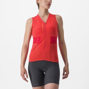 Castelli ANIMA 4 SLEEVELESS Women Jersey Orange | 8690GJNRB