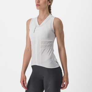 Castelli ANIMA 4 SLEEVELESS Women Jersey White / Black | 3142HPDXS