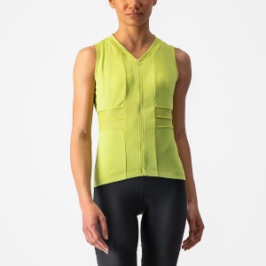 Castelli ANIMA 4 SLEEVELESS Women Jersey Light Green | 7861SITDR