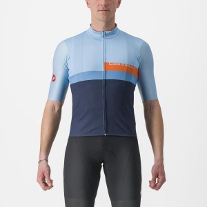 Castelli A BLOCCO Men Jersey Blue / Deep Red Orange | 7531EYMVQ