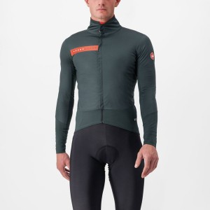 Castelli BETA RoS Men Jackets Green / Red Orange | 4603KMTQF