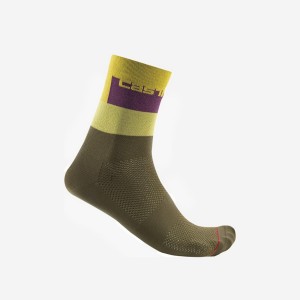 Castelli BLOCCO 15 Men Socks Green | 3617MVDHE