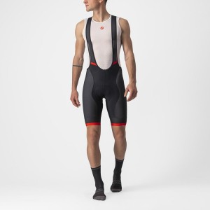 Castelli COMPETIZIONE KIT Men Bib Shorts Black / Red | 7521UOSKI