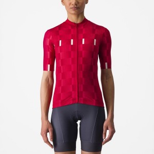 Castelli DIMENSIONE Women Jersey Red / White | 7015EMAJC