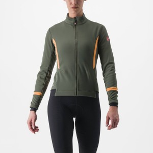 Castelli DINAMICA 2 Women Jackets Green | 3149WRASE