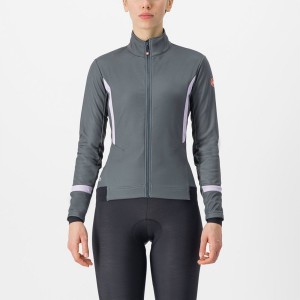 Castelli DINAMICA 2 Women Jackets Grey / Purple | 9254WNFXS