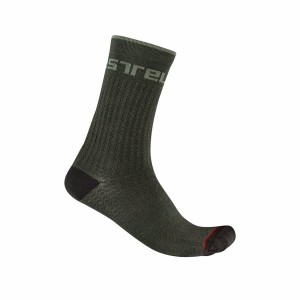 Castelli DISTANZA 20 Men Socks Green | 8107THJZU