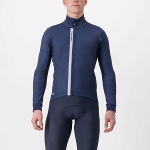 Castelli ENTRATA Men Jackets Blue / Silver | 8492FJLBK