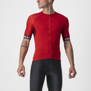 Castelli ENTRATA VI Men Jersey Red / Burgundy / White | 0174PNKRF