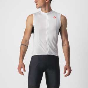 Castelli ENTRATA VI SLEEVELESS Men Jersey White / Black / Red | 2304WNQBI