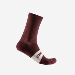 Castelli ESPRESSO 15 Men Socks Deep Burgundy | 7408MZWSX