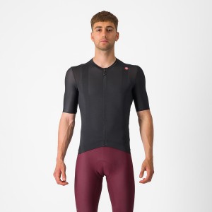 Castelli ESPRESSO Men Jersey Black / Dark Grey | 4325AZHKX