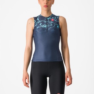 Castelli FREE 2 W TRI SINGLET Women Suits Blue / Light | 2718RJTUN