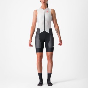 Castelli FREE SANREMO W SLEEVELESS Women Suits White / Black | 9360HIYPZ