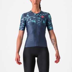 Castelli FREE SPEED 2 W RACE TOP Women Suits Blue / Light Turquoise | 2495UJTRM