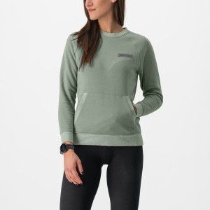 Castelli LOGO W SWEATSHIRT Women Casual Green | 3024OVATQ