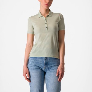 Castelli MERINO W POLO Women Casual Green | 2890CAQNY