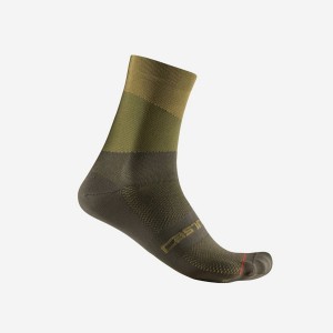 Castelli ORIZZONTE 15 Men Socks Olive / Deep Green | 2713IKQRT