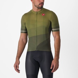 Castelli ORIZZONTE Men Jersey Deep Green / Olive / Silver | 8619LGEJF