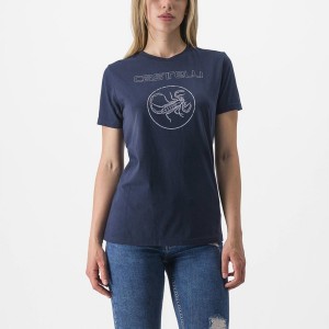 Castelli PEDALARE TEE Women Casual Blue | 1793HNDFM