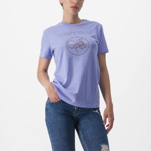 Castelli PEDALARE TEE Women Casual Purple White | 2059BDEMU