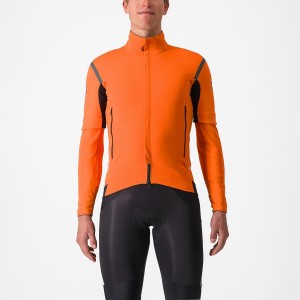 Castelli PERFETTO RoS 2 CONVERTIBLE Men Jackets Red Orange / Dark Grey | 0832JBMLE