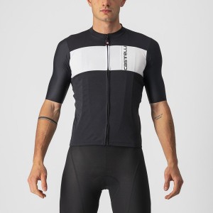 Castelli PROLOGO 7 Men Jersey Black / Silver Grey / White | 4763EPCMD