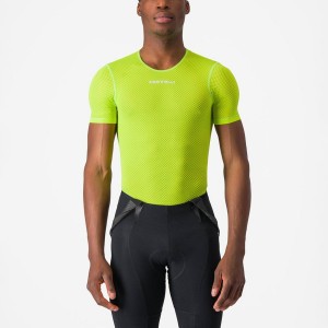 Castelli PRO MESH 2.0 SHORT SLEEVE Men Base Layer Light Green | 1978QDFZP