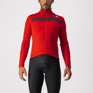 Castelli PURO 3 FZ Men Jersey Red / Black | 4651RYUEQ