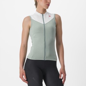 Castelli SOLARIS SLEEVELESS Women Jersey Green / White | 1860WEPOI