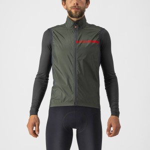 Castelli SQUADRA STRETCH Men Vest Green / Dark Grey | 7209TMZLP