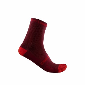 Castelli SUPERLEGGERA T 12 Men Socks Burgundy | 7230FGJYZ