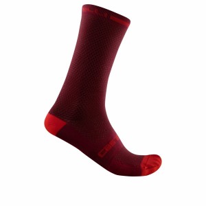 Castelli SUPERLEGGERA T 18 Men Socks Burgundy | 0853HKNDO