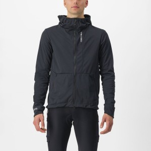 Castelli TRAIL HOODIE Men Jackets Black | 3427QZSLR