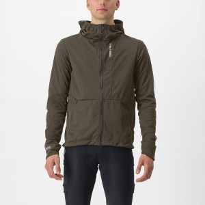 Castelli TRAIL HOODIE Men Jackets Green | 2734PLTHA