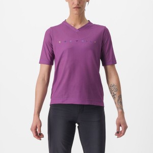 Castelli TRAIL TECH 2 W TEE Women Jersey Purple | 8026BTHRJ