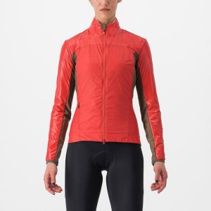 Castelli UNLIMITED 2 W PUFFY Women Jackets Red / Silver Grey | 9765UAHIC