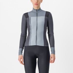 Castelli UNLIMITED W THERMAL Women Jersey Black / Grey | 4157HAFRB