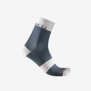 Castelli VELOCISSIMA 12 Women Socks Light Grey Blue / White | 9813NBRVY