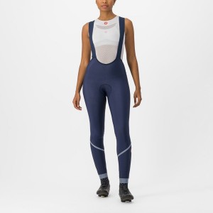 Castelli VELOCISSIMA DT Women Bib Tights Blue / Silver | 8473WSKHQ