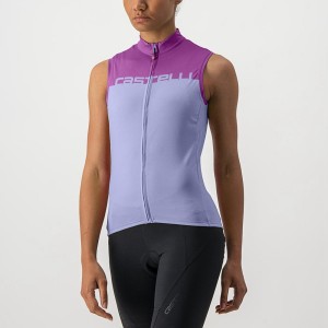 Castelli VELOCISSIMA SLEEVELESS Women Jersey Purple White | 9571KNJRC