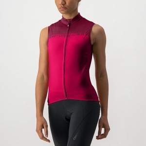 Castelli VELOCISSIMA SLEEVELESS Women Jersey Red / Burgundy | 9076XOVBS