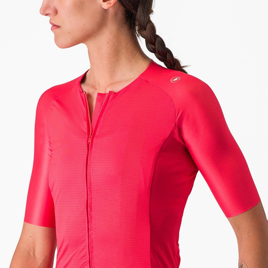 Castelli AERO PRO 7.0 W Women Jersey Red | 2830VLQXZ