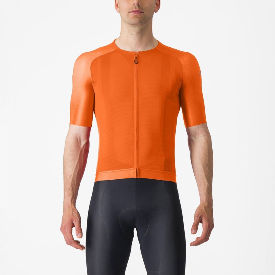 Castelli AERO RACE 7.0 Men Jersey Orange | 4169DSQCZ