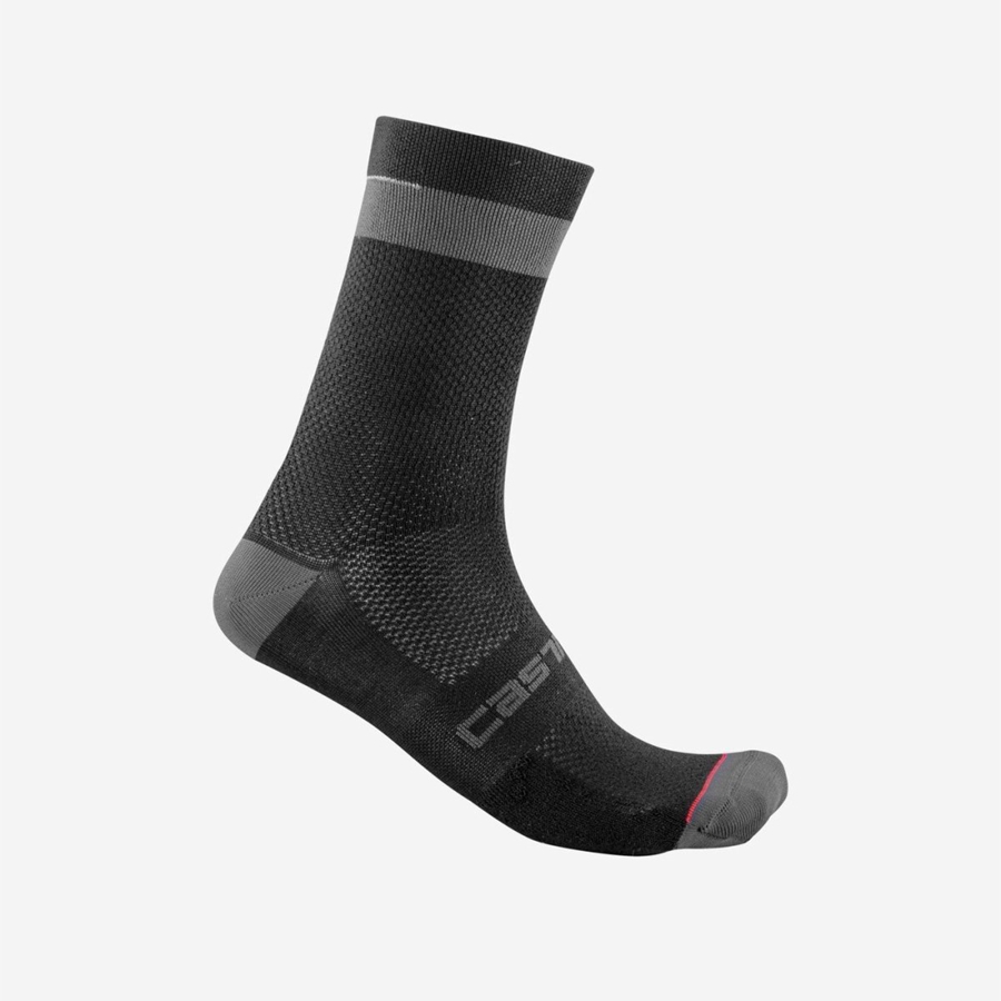 Castelli ALPHA 18 Men Socks Black / Dark Grey | 0378BHIME