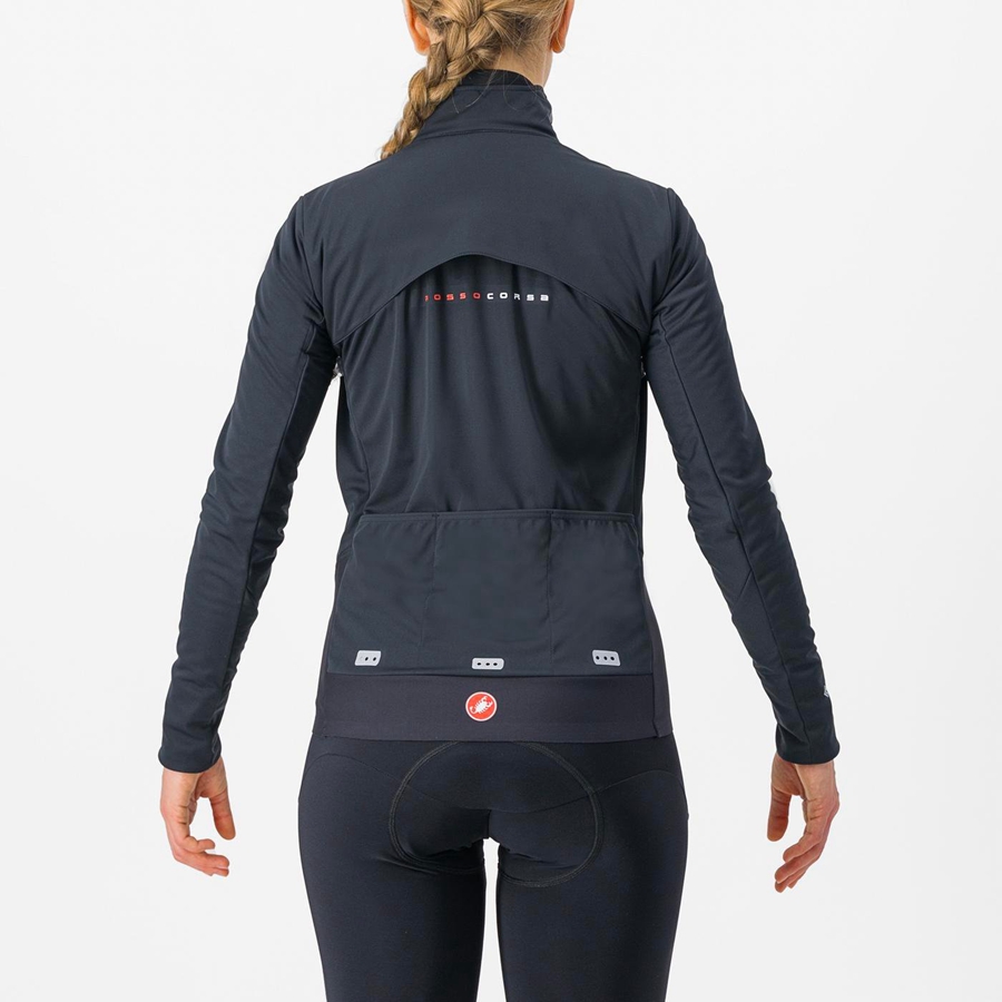 Castelli ALPHA DOPPIO ROS W Women Jackets Black / Silver / Dark | 2519IPVEC