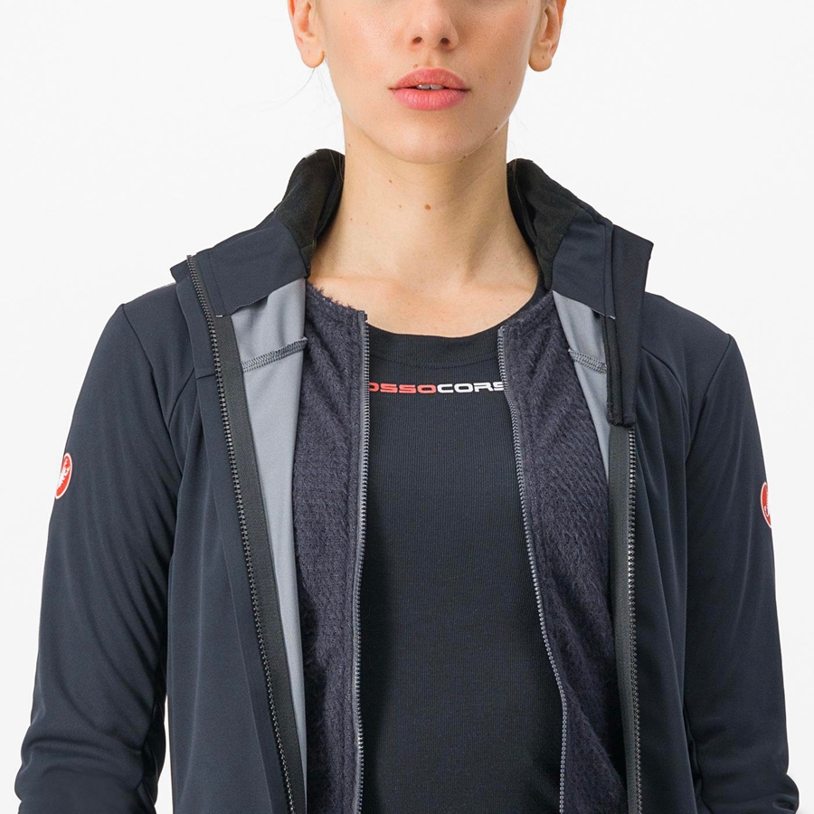 Castelli ALPHA DOPPIO ROS W Women Jackets Black / Silver / Dark | 2519IPVEC