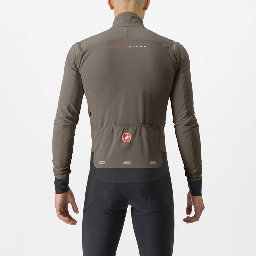 Castelli ALPHA FLIGHT ROS Men Jackets Silver Grey | 2794DCIJH