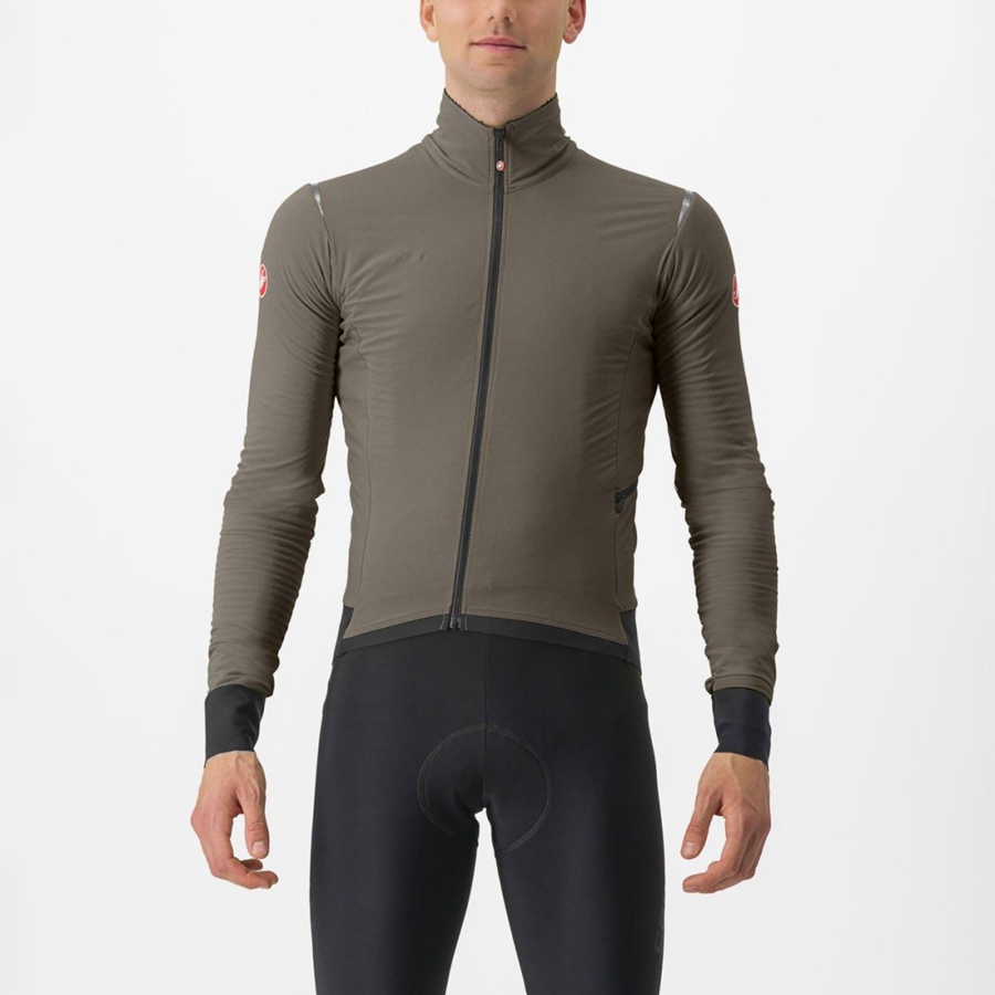 Castelli ALPHA FLIGHT ROS Men Jackets Silver Grey | 2794DCIJH